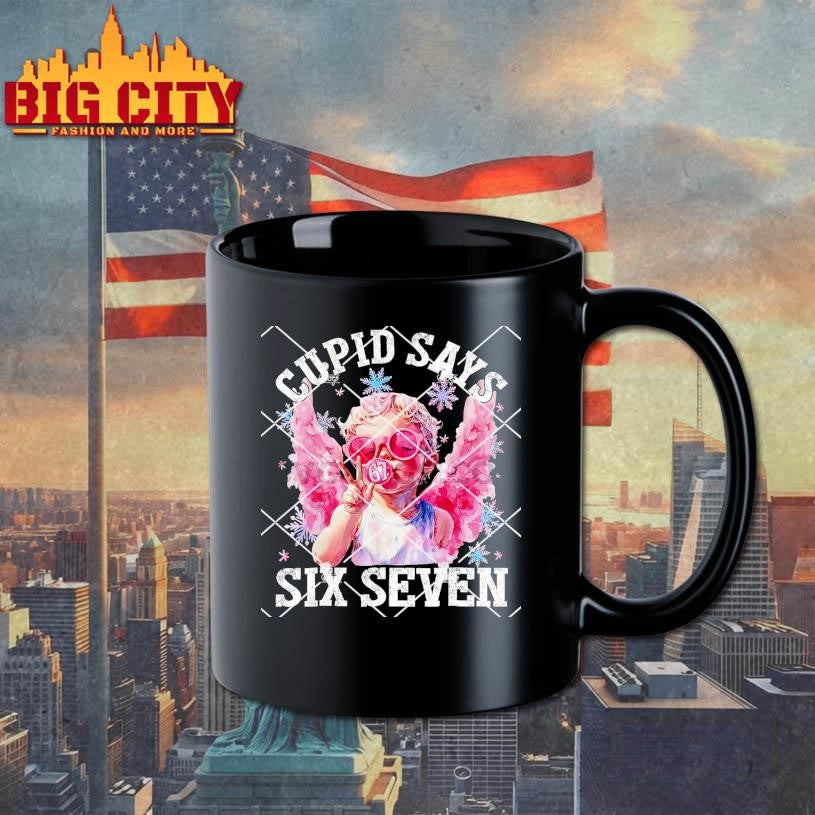 Funny Cupid Says Six Seven Valentine 67 Meme Shirt