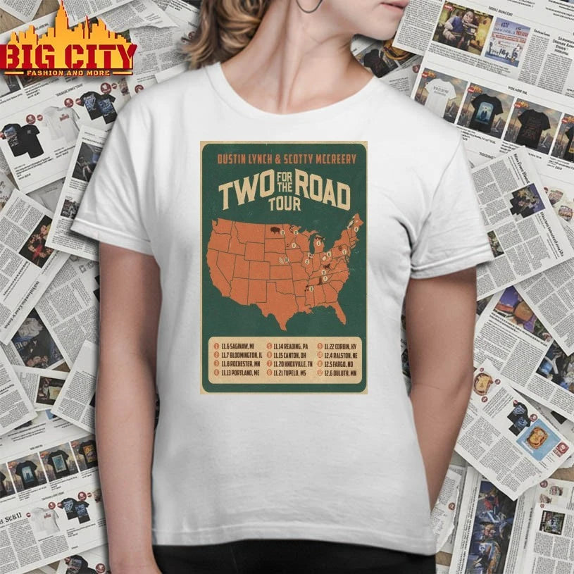 Funny Dustin Lynch &amp; Scotty McCreery Road Tour 2025 Poster Shirts