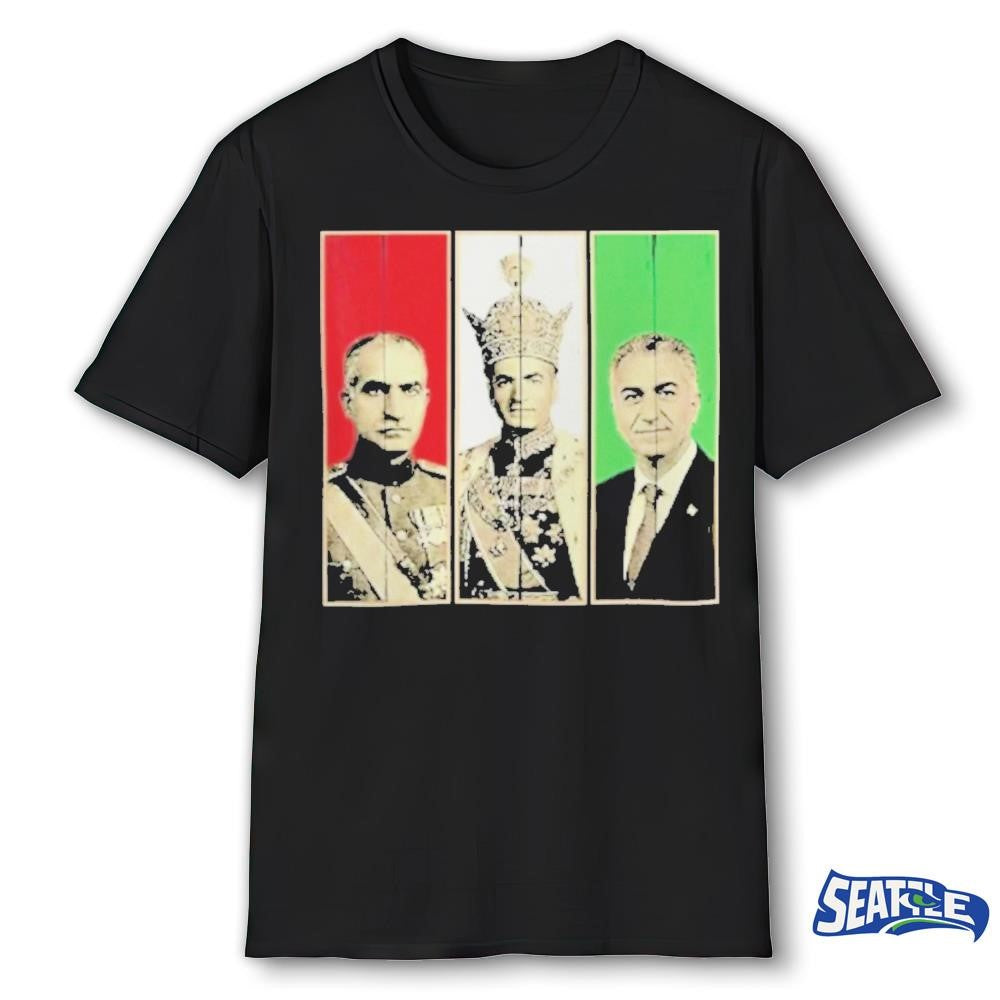 Funny Pahlavi Dynasty Three Generations Reza Shah Mohammad Reza shirt