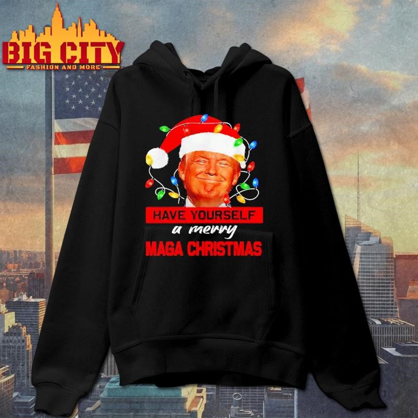 Funny Santa Trump Have Yourself A Merry Maga Christmas Shirt