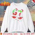 Funny Six Seven 67 Meme 6 7 Christmas Santa Hand shirt