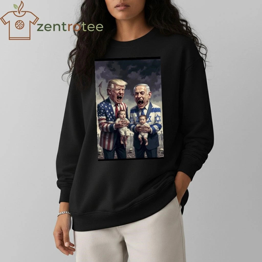 Funny The devils Trump and Netanyahu and children tee