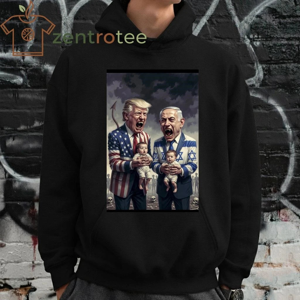 Funny The devils Trump and Netanyahu and children tee