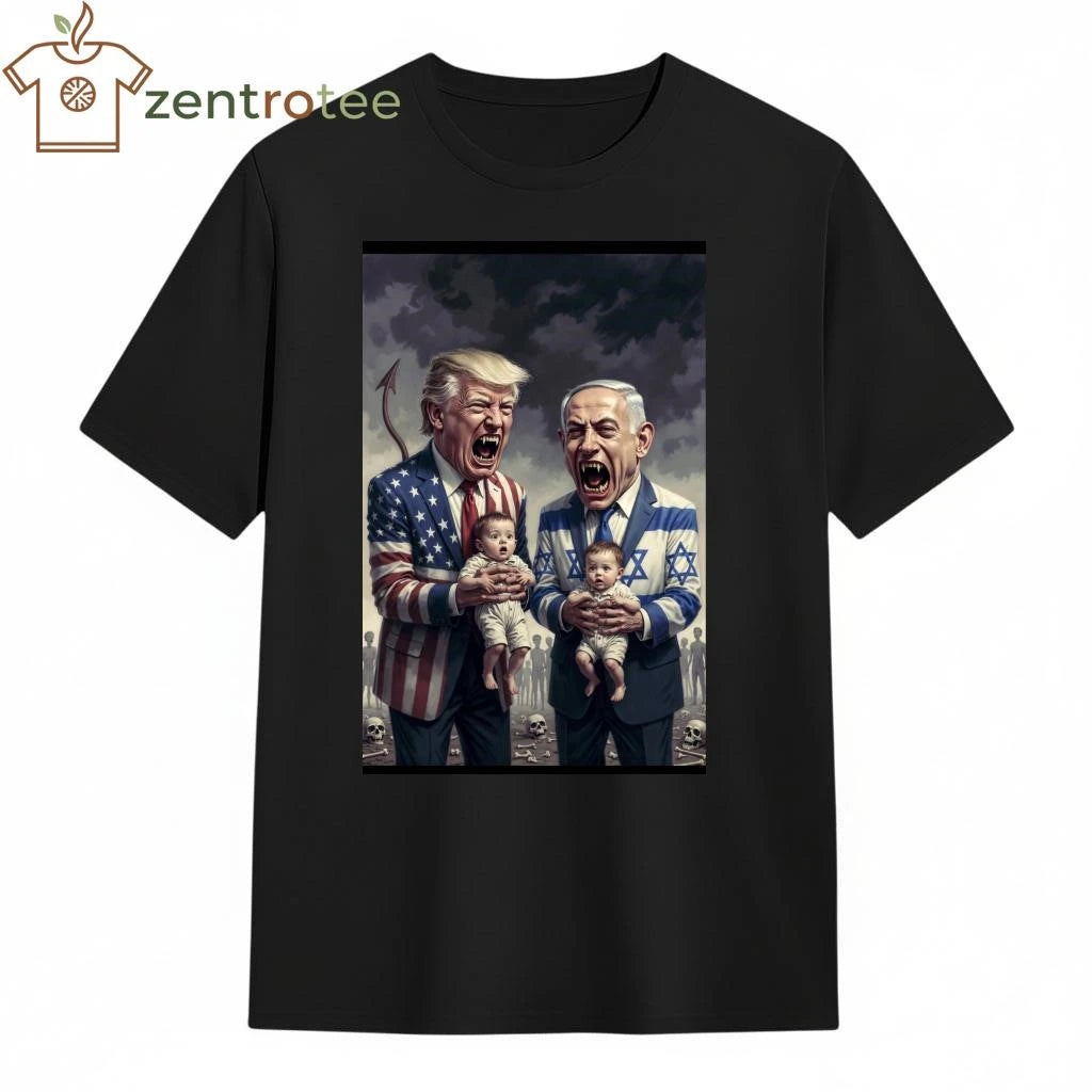 Funny The devils Trump and Netanyahu and children tee