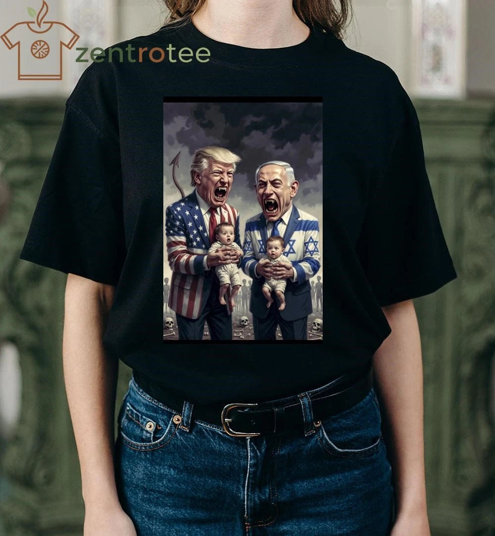 Funny The devils Trump and Netanyahu and children tee