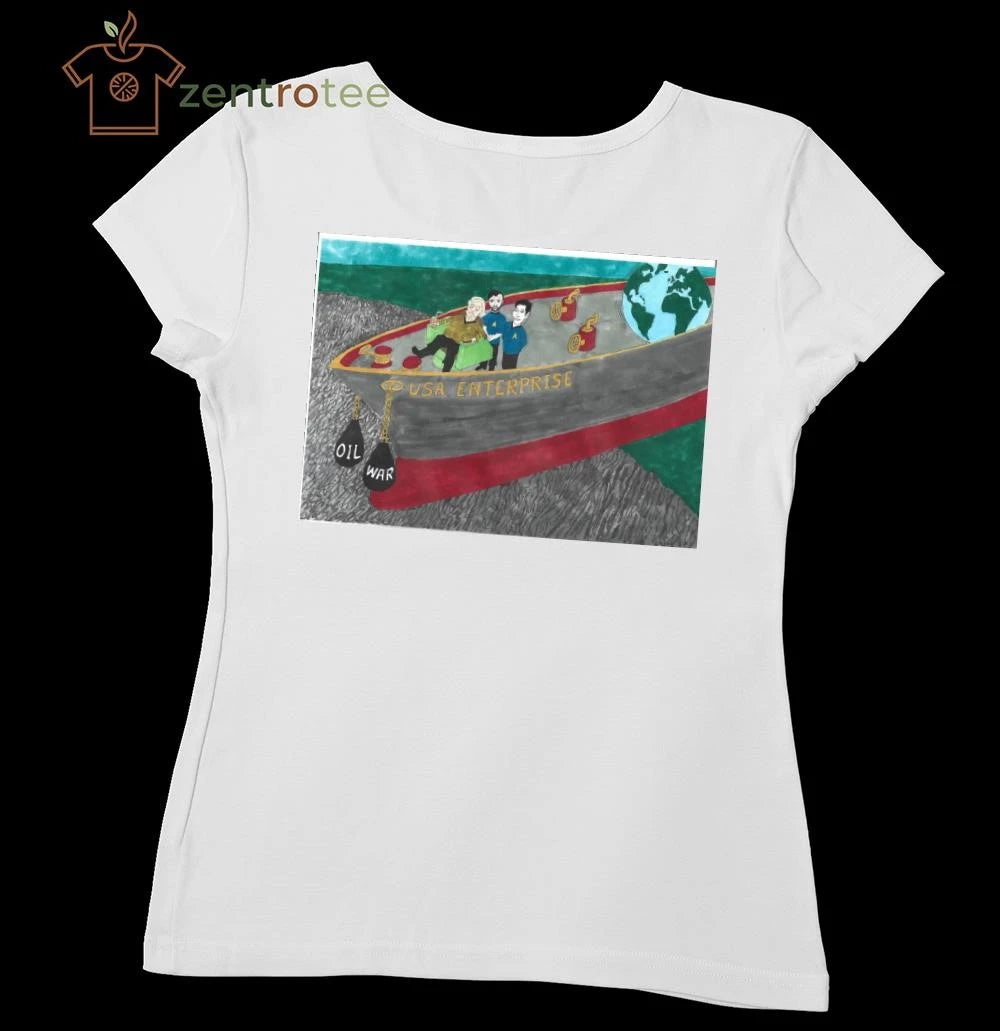 Funny USA enterprise ship oil war Trump tee