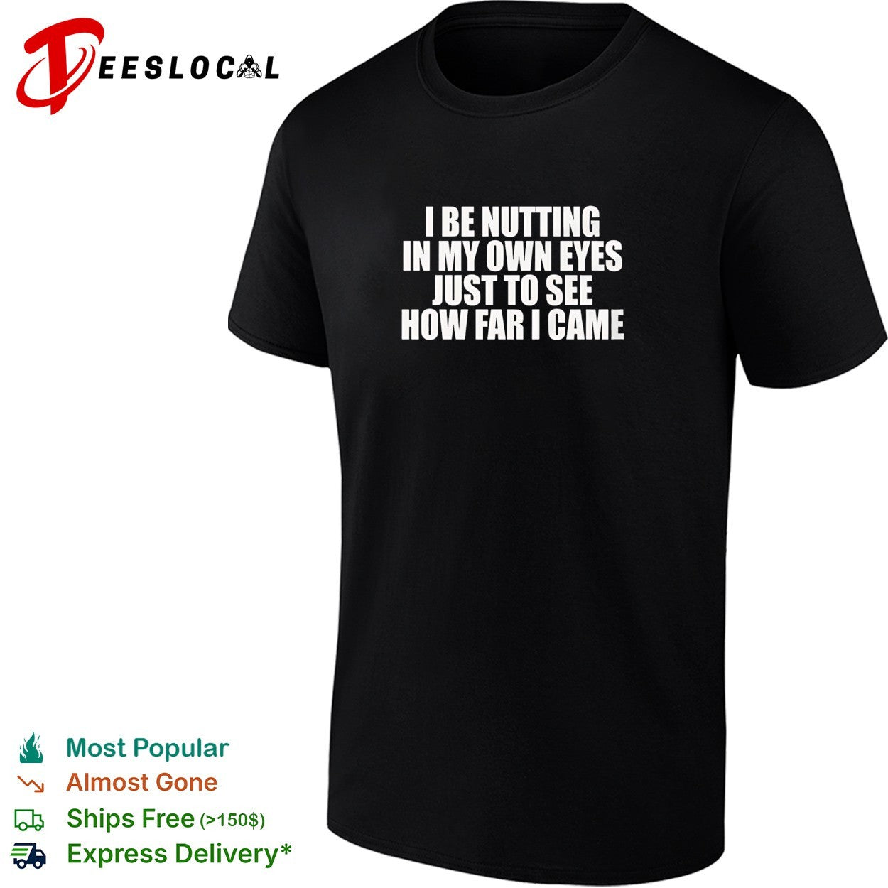 Funny adult humor bold text dark background shirt