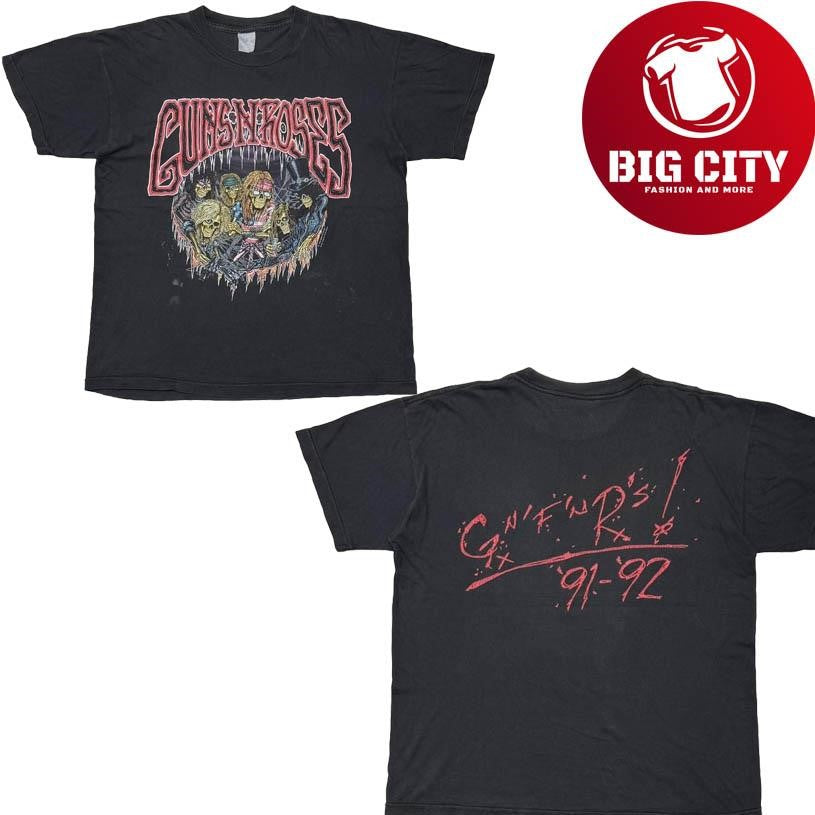 GUNS N’ ROSES 91-92 SKULL MEMBER FITS XL 8629 Two Sided Shirt