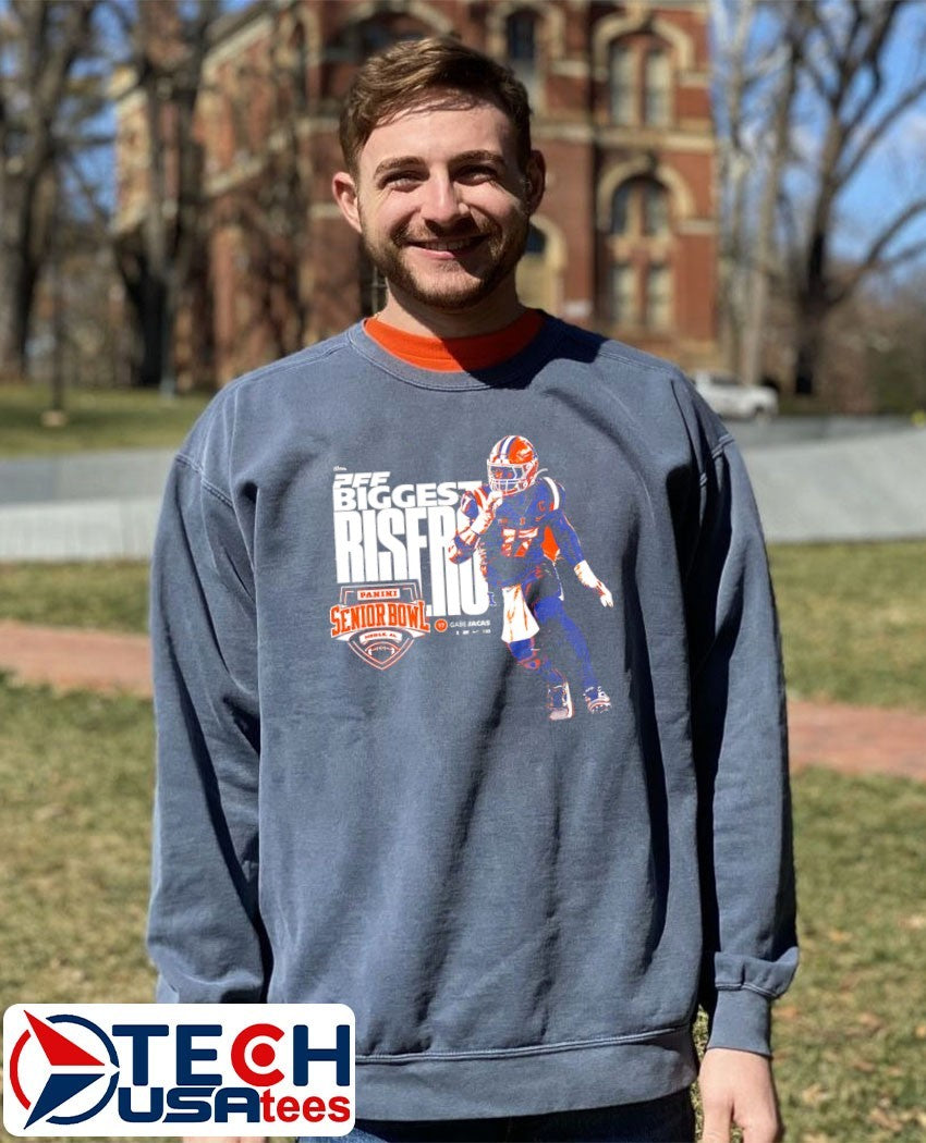 Gabe Jacas #17 PFF Biggest Risers Senior Bowl shirt