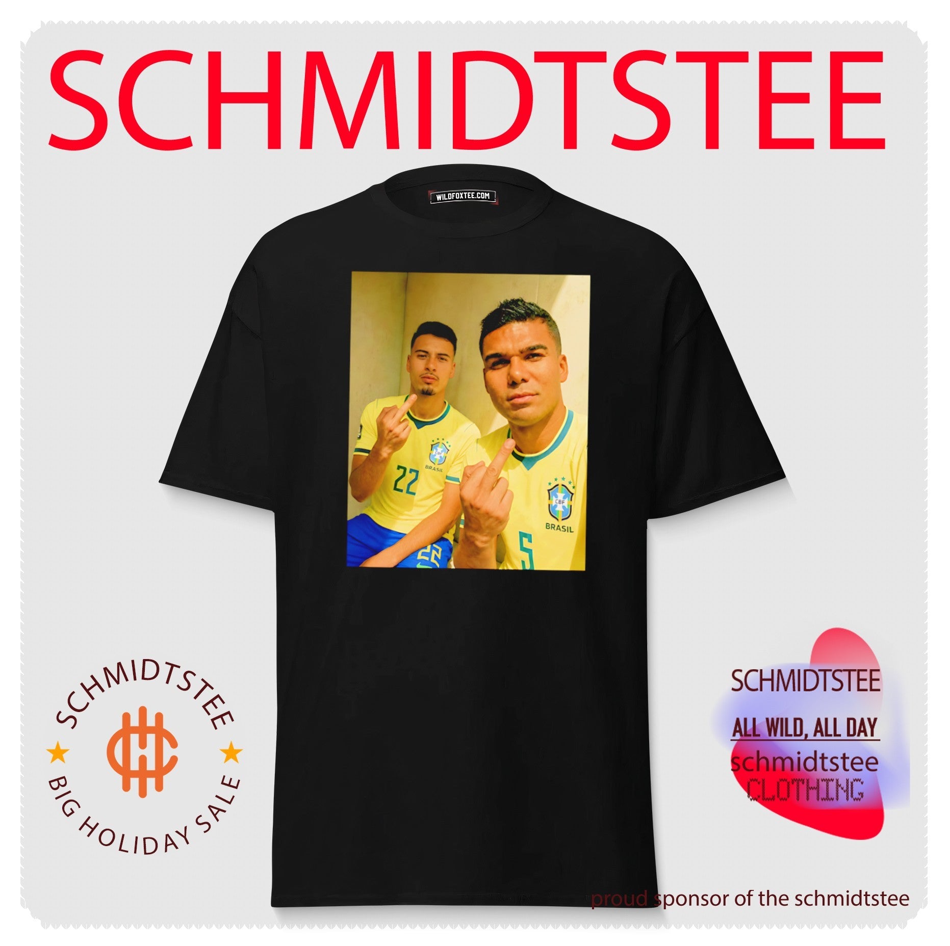Gabriel Martinelli and Casemiro Brazil National Football Team middle finger shirt
