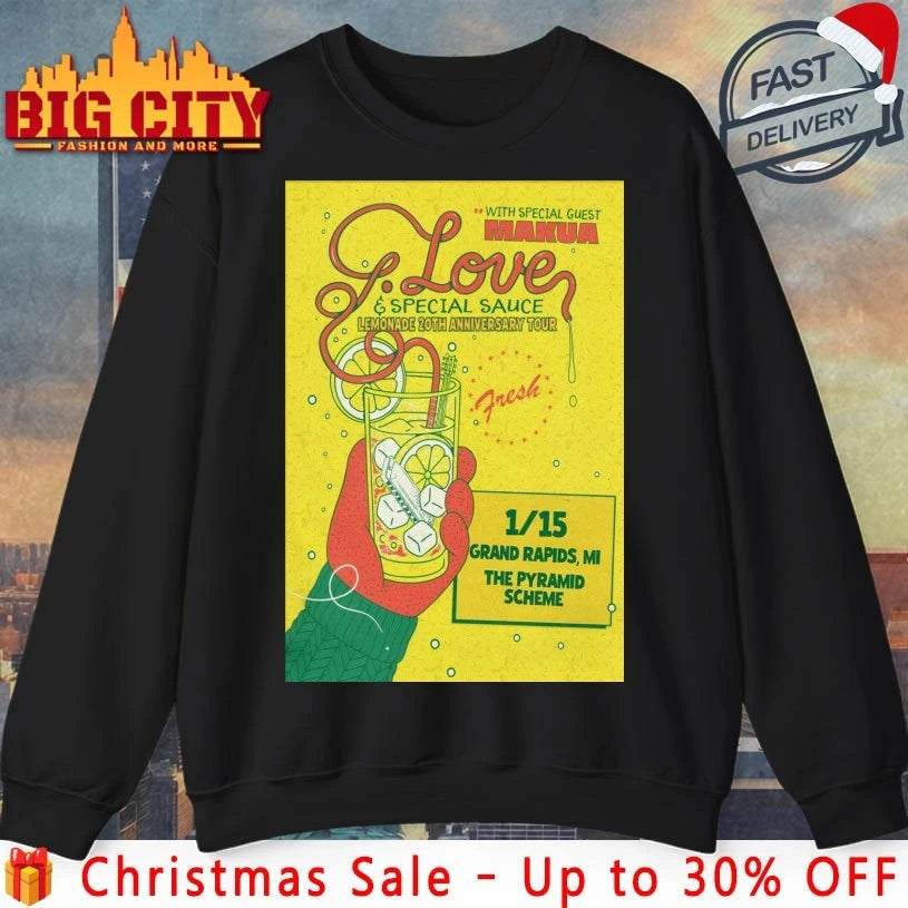 Garrett Dutton aka G.Love With Makua Rothman Jan 15 2026 Grand Rapids Tour Poster shirt