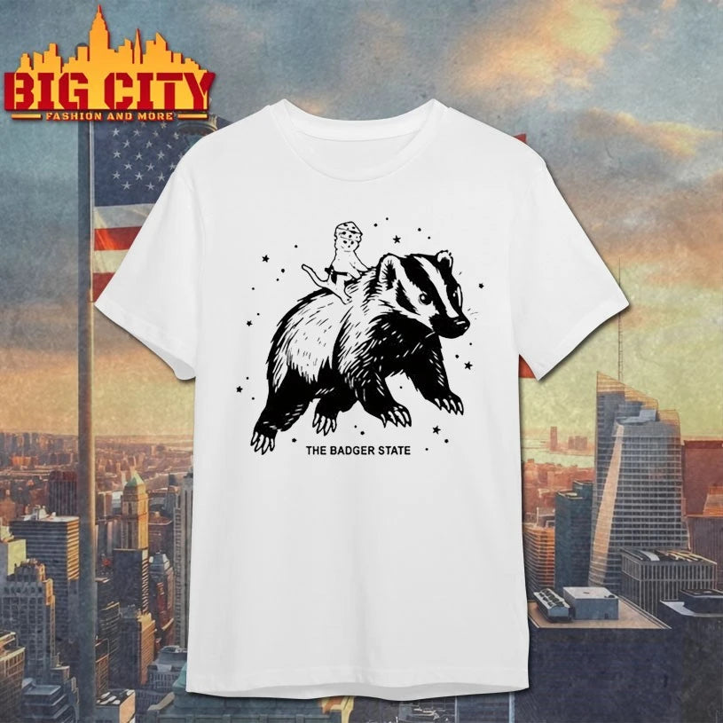 Gary riding badger state shirt