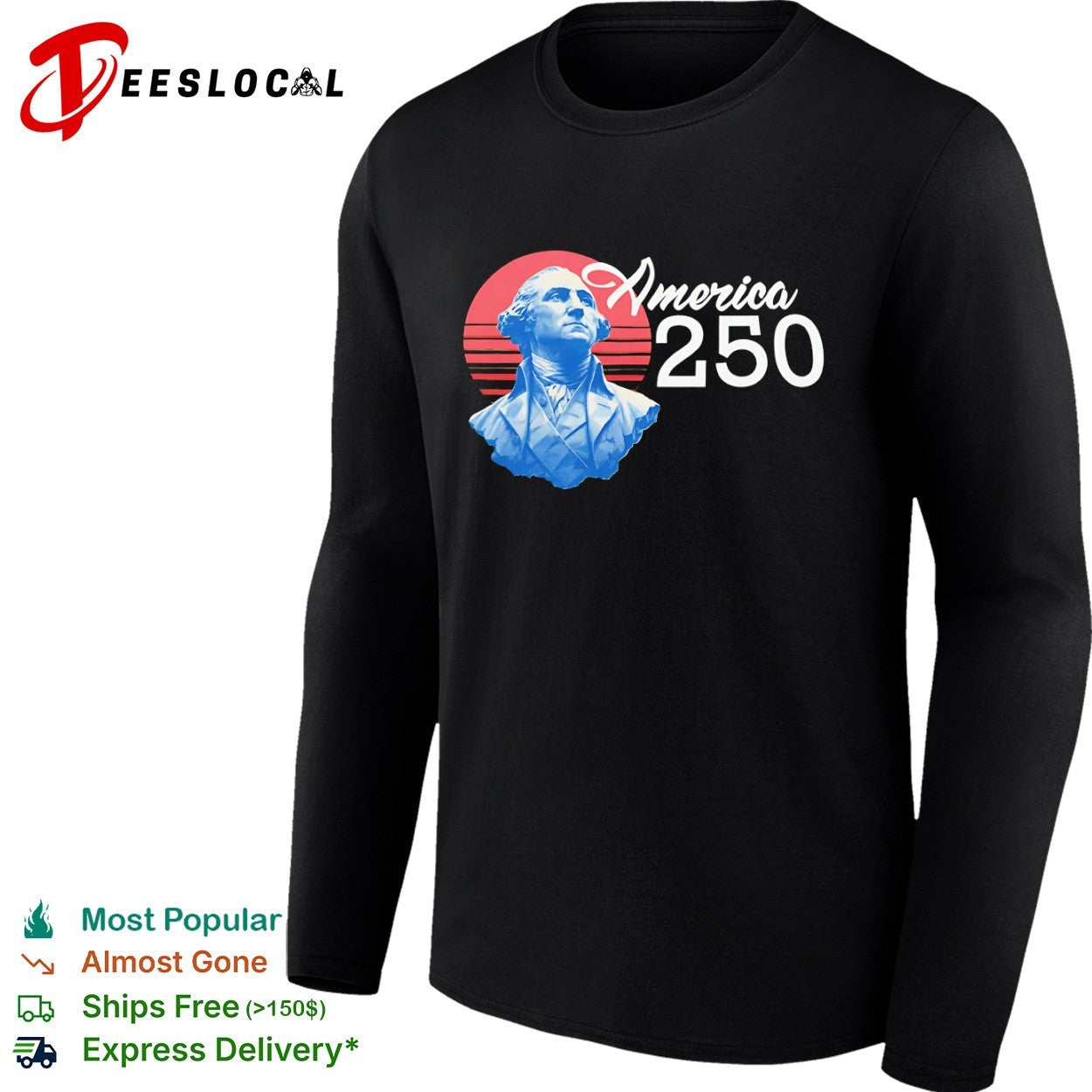 George Washington America 250 sunset shirt