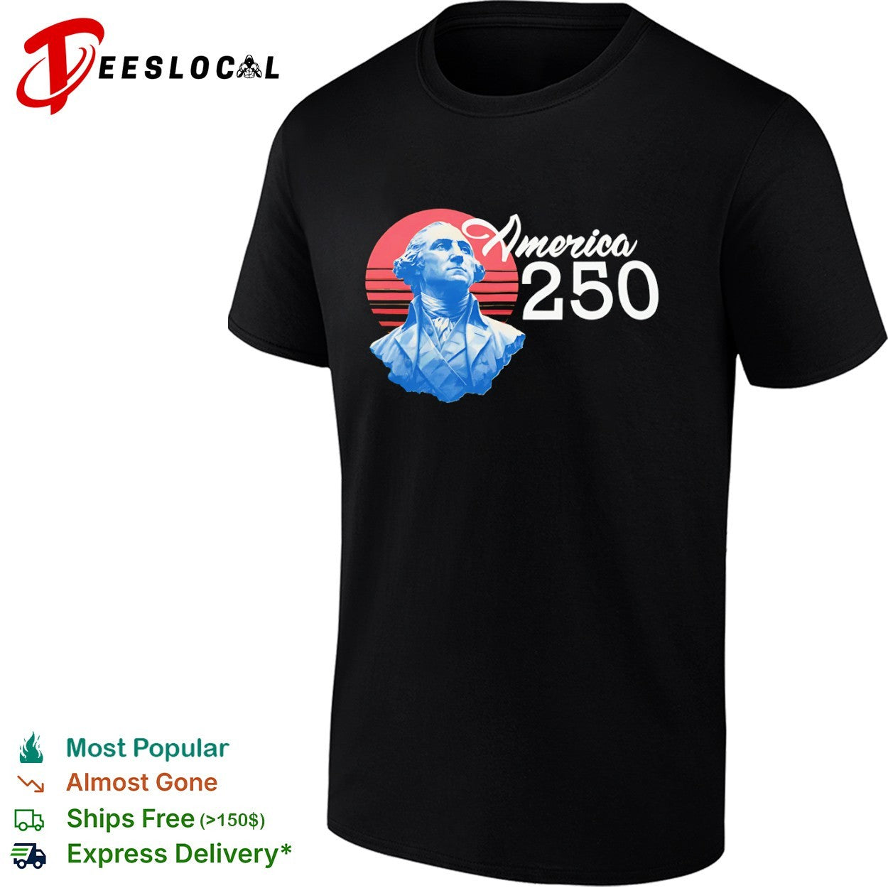 George Washington America 250 sunset shirt