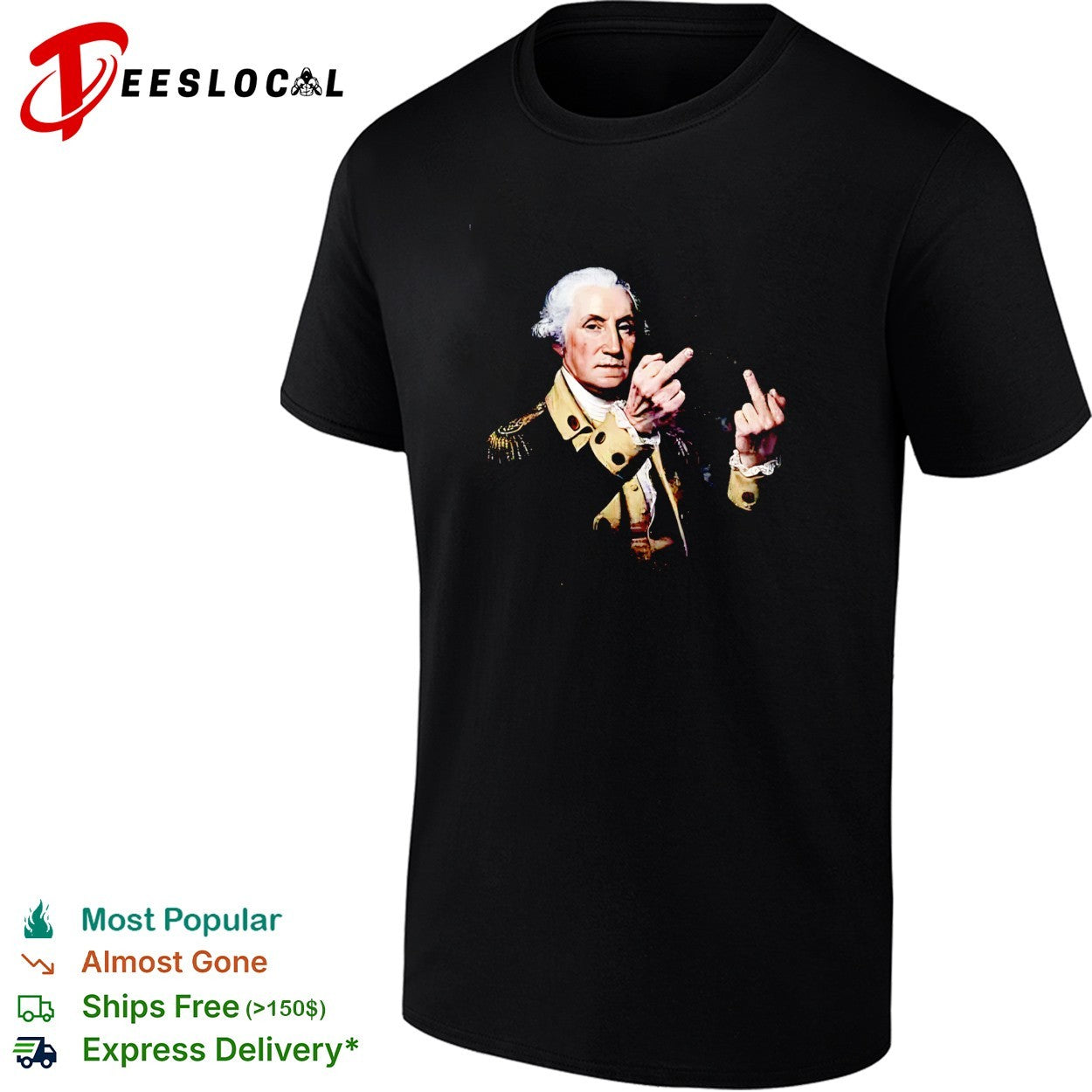 George Washington rude gesture funny shirt