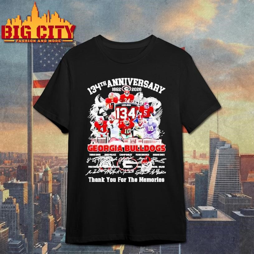 Georgia Bulldogs 134th Anniversary 1892-2026 Commemorative Signatures Players Shirt