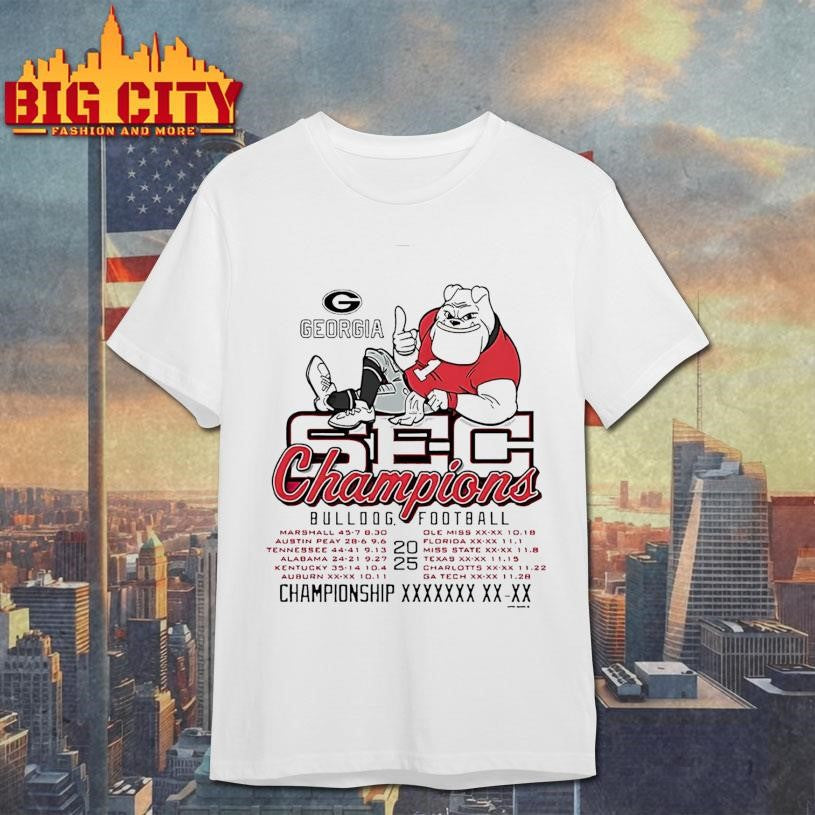 Georgia Bulldogs 2025 Sec Football Champions Recap Shirt