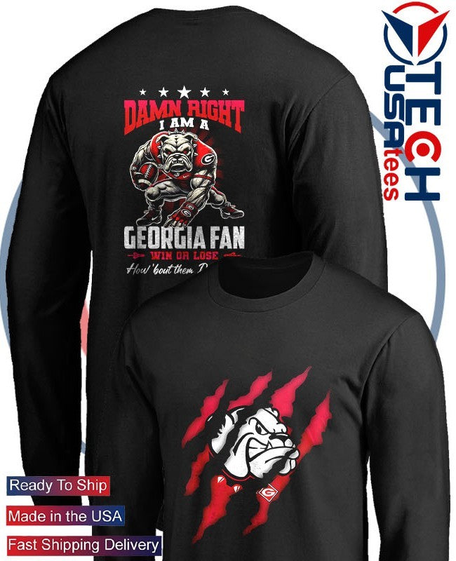 Georgia Bulldogs Football damn right scratches shirt