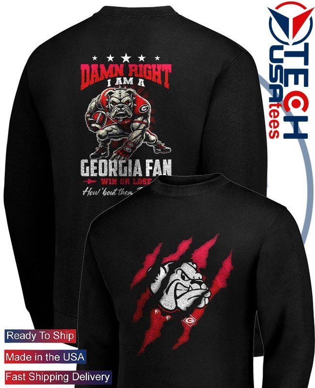 Georgia Bulldogs Football damn right scratches shirt