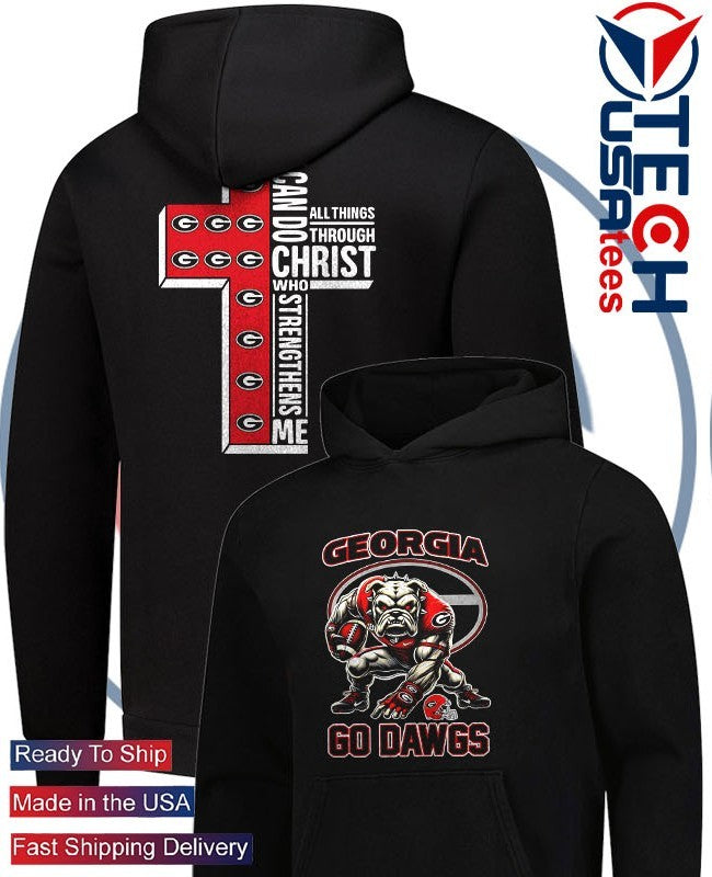 Georgia Bulldogs Go Dawgs cross I can do all things through Christ who strengthens me shirt