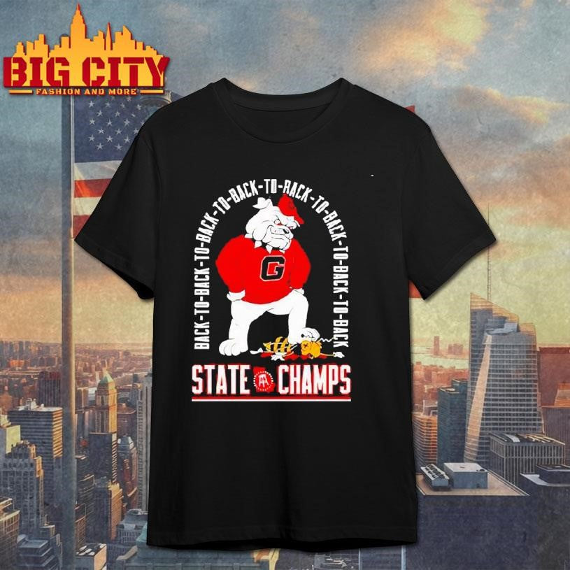 Georgia Bulldogs Mascot Eight Time State Champs Back To Back Shirt