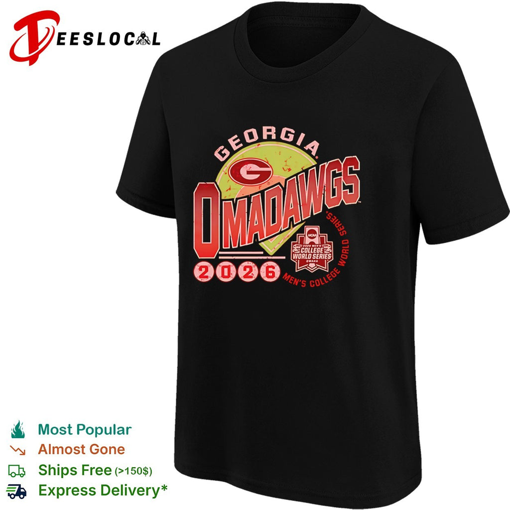 Georgia Bulldogs Omadawgs baseball diamond 2026 Mens College World Series shirt
