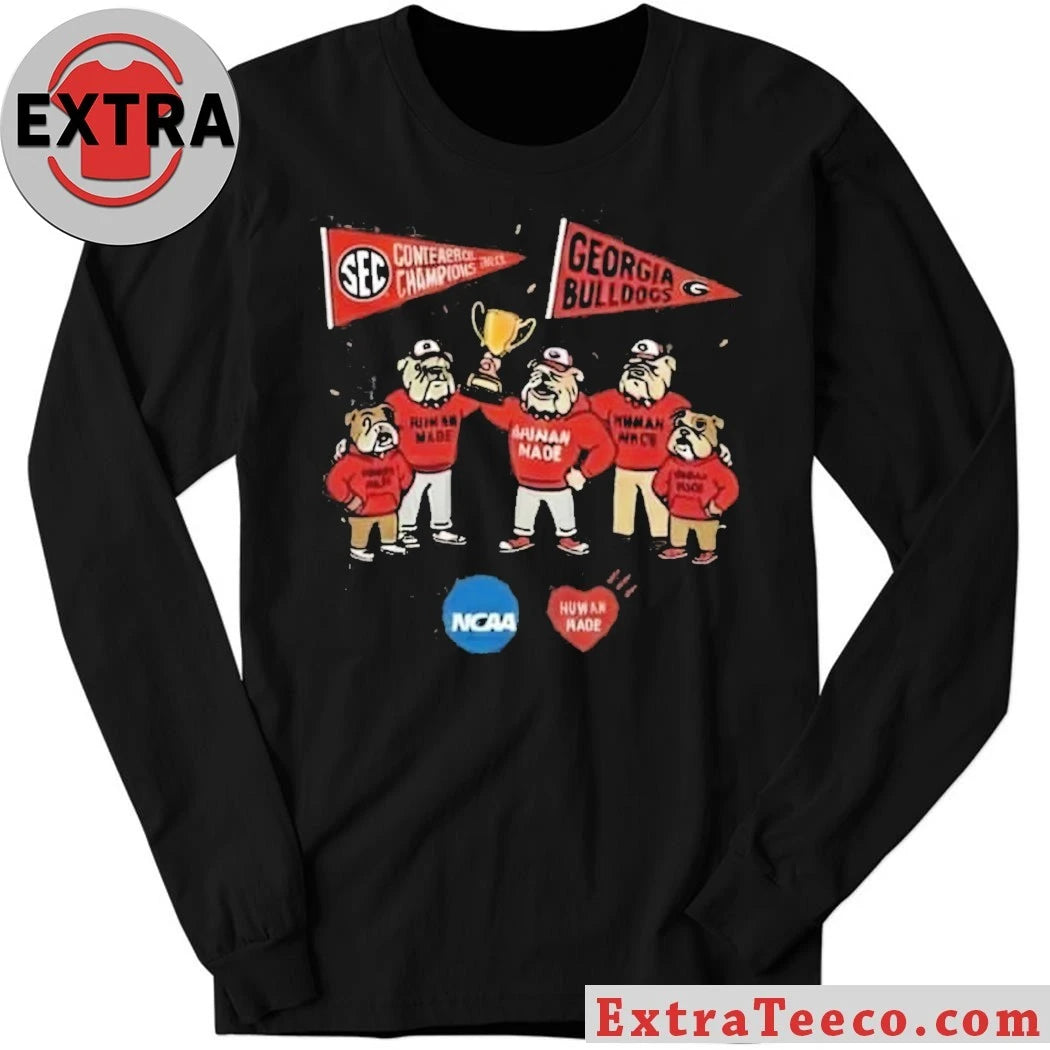 Georgia Bulldogs SEC Champions Human Made 2025 NCAA Congratulations Back To Back Conference Champions 2024-2025 Human Made Collaboration Shirt