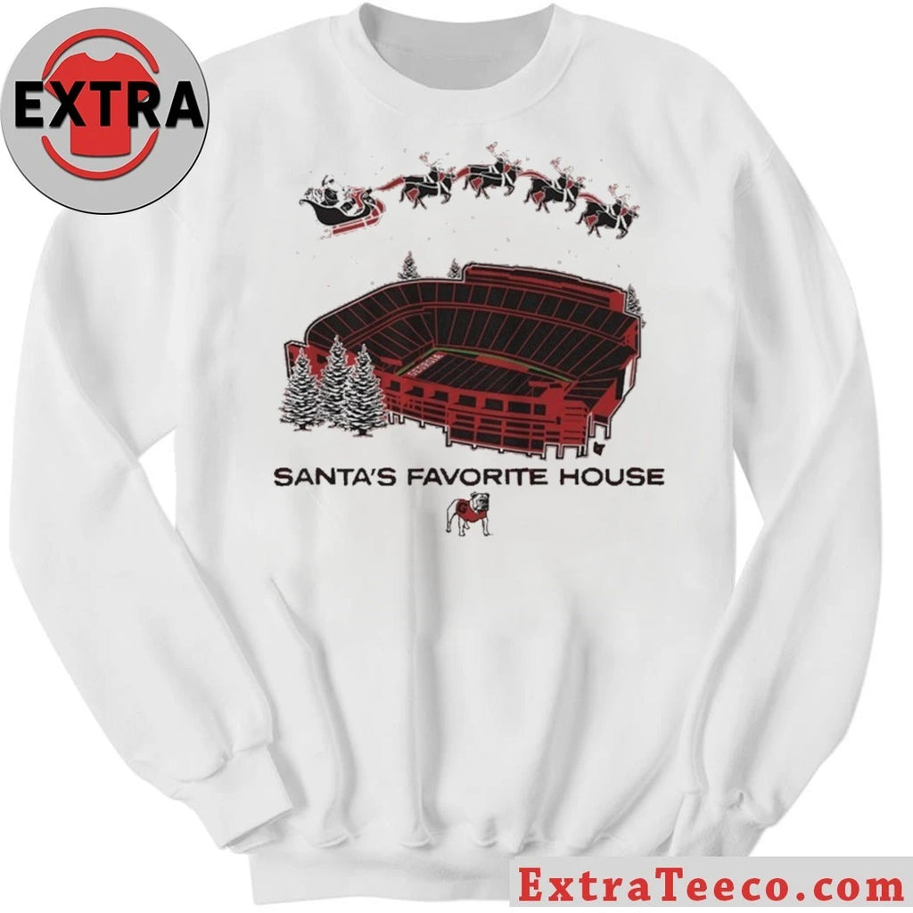Georgia Bulldogs Santa’s Favorite House Shirt Georgia Xmas Logo Tee