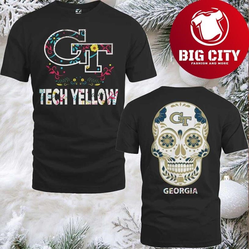 Georgia Tech Yellow Jackets Dia De Los Muertos 2025 New Two Sided Shirt