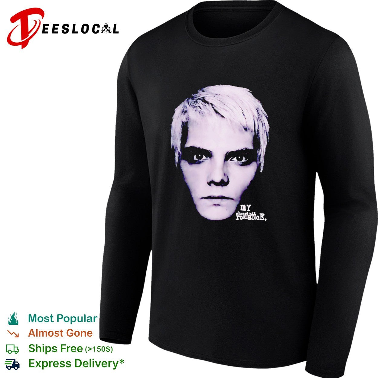 Gerard Way My Chemical Romance Portrait Face Alternative Rock Music Band shirt