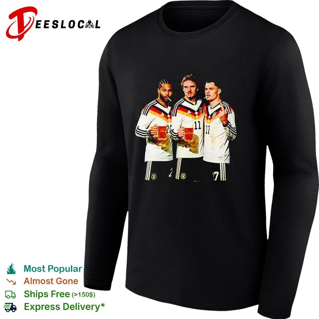Germany national soccer team beer and cigarette smoking players shirt