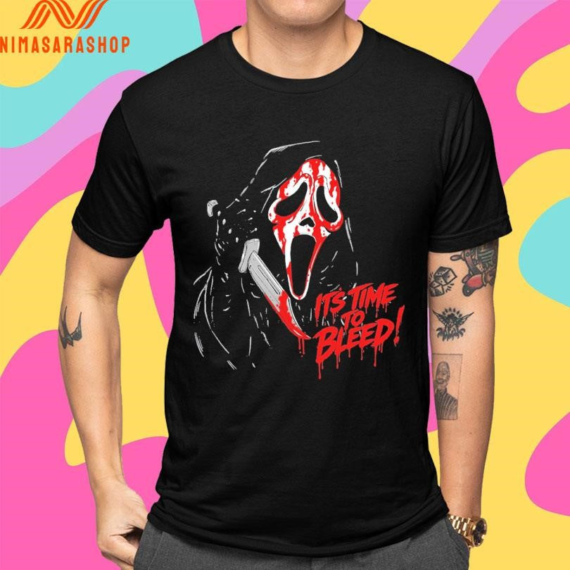 Ghost Face It’s Time To Bleed Bleeding Glow In The Dark Shirts