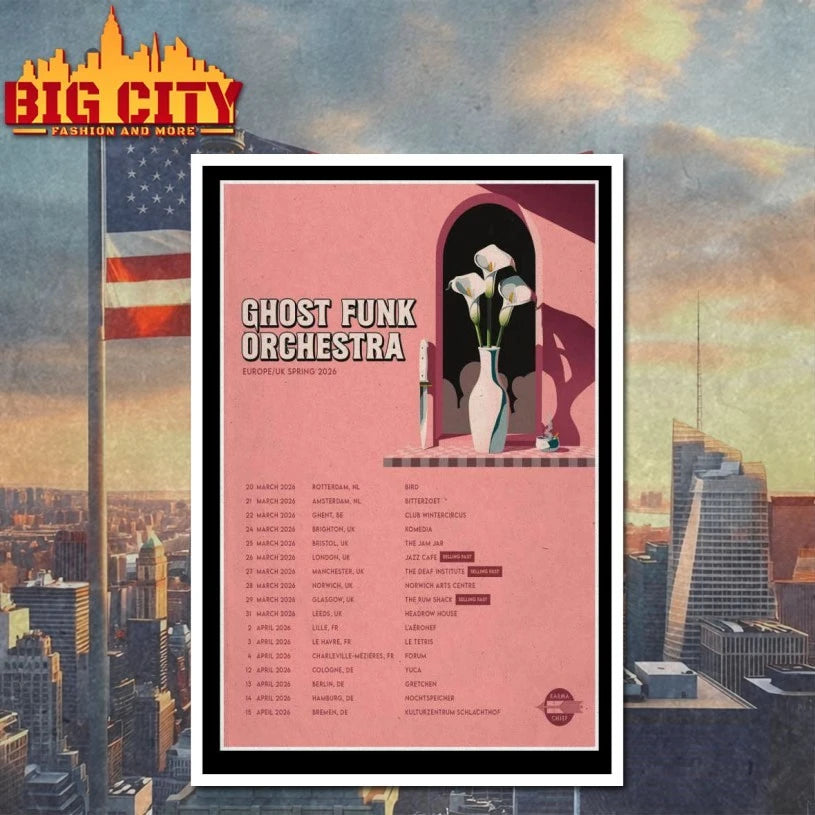 Ghost Funk Orchestra Europe and UK Spring 2026 Poster shirt