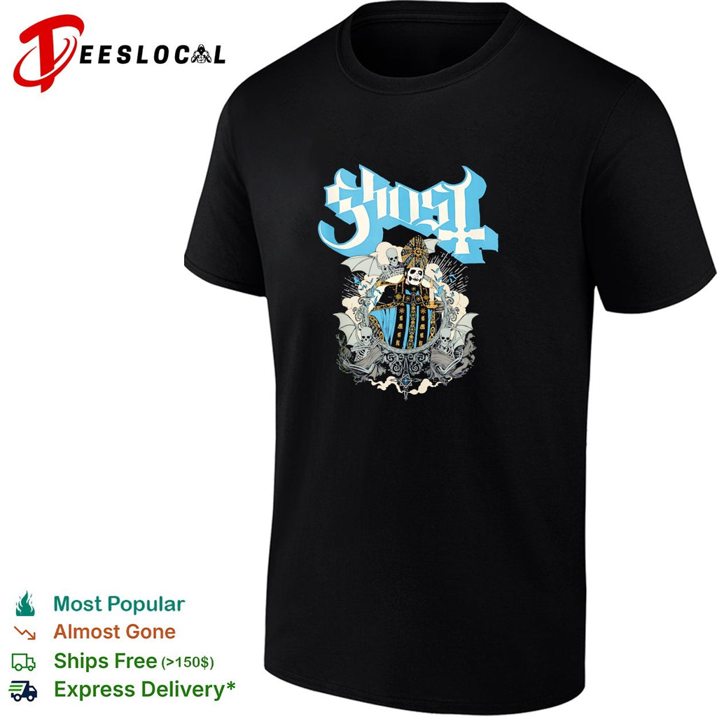 Ghost band skeleton pope crest shirt