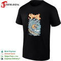 Ghost band surfing skeleton wave shirt