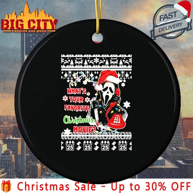 Ghostface what’s Your favorite christmas movie ugly christmas shirt