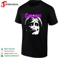 Ghouligans classic horror punk skull face purple typography shirt