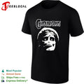 Ghouligans classic horror punk skull face white typography shirt