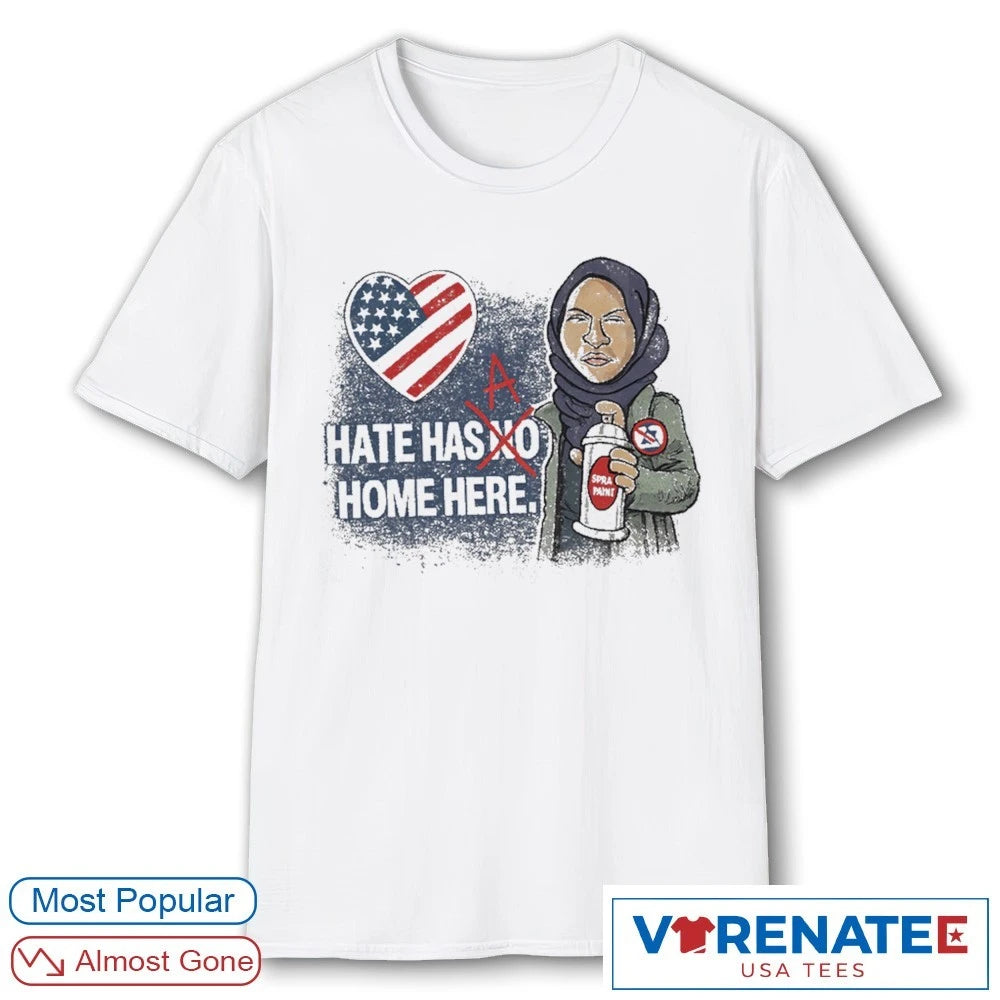 Gildan Hate Has A Home Here 5000 Ilhan Omar Meme shirt