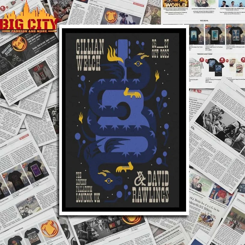 Gillian Welch Concert London, UK 26 + 27 October 2025 Poster shirt