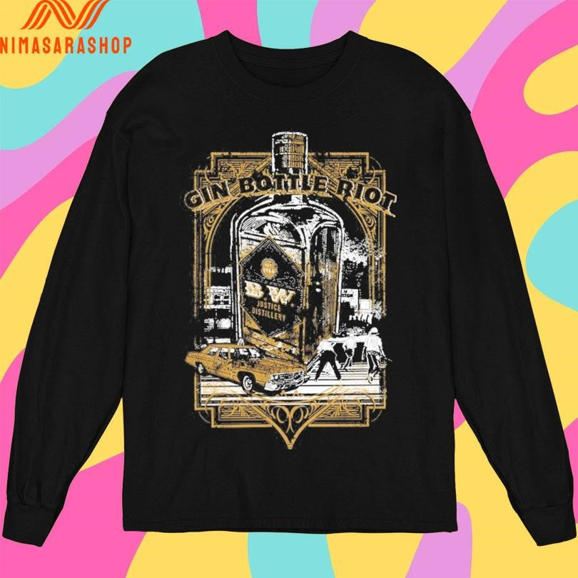 Gin Bottle Riot Justice Distillery Shirts