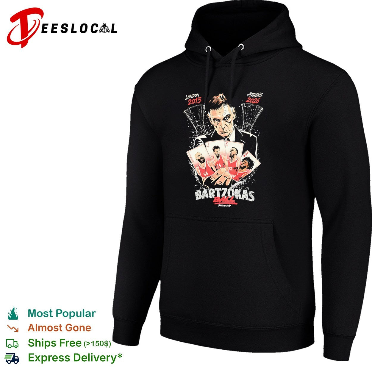 Giorgos Bartzokas Evan Fournier Sasha Vezenkov Nikola Milutinov Olympiacos shirt