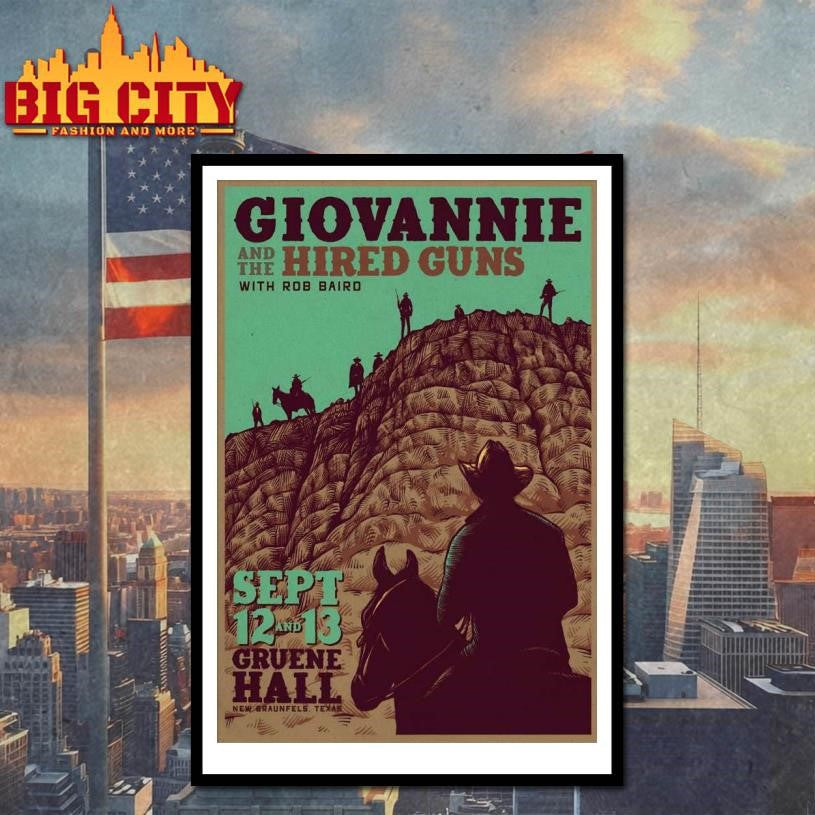 Giovannie And The Hired Guns September 12-13 2025 Gruene Hall Concert Poster shirt