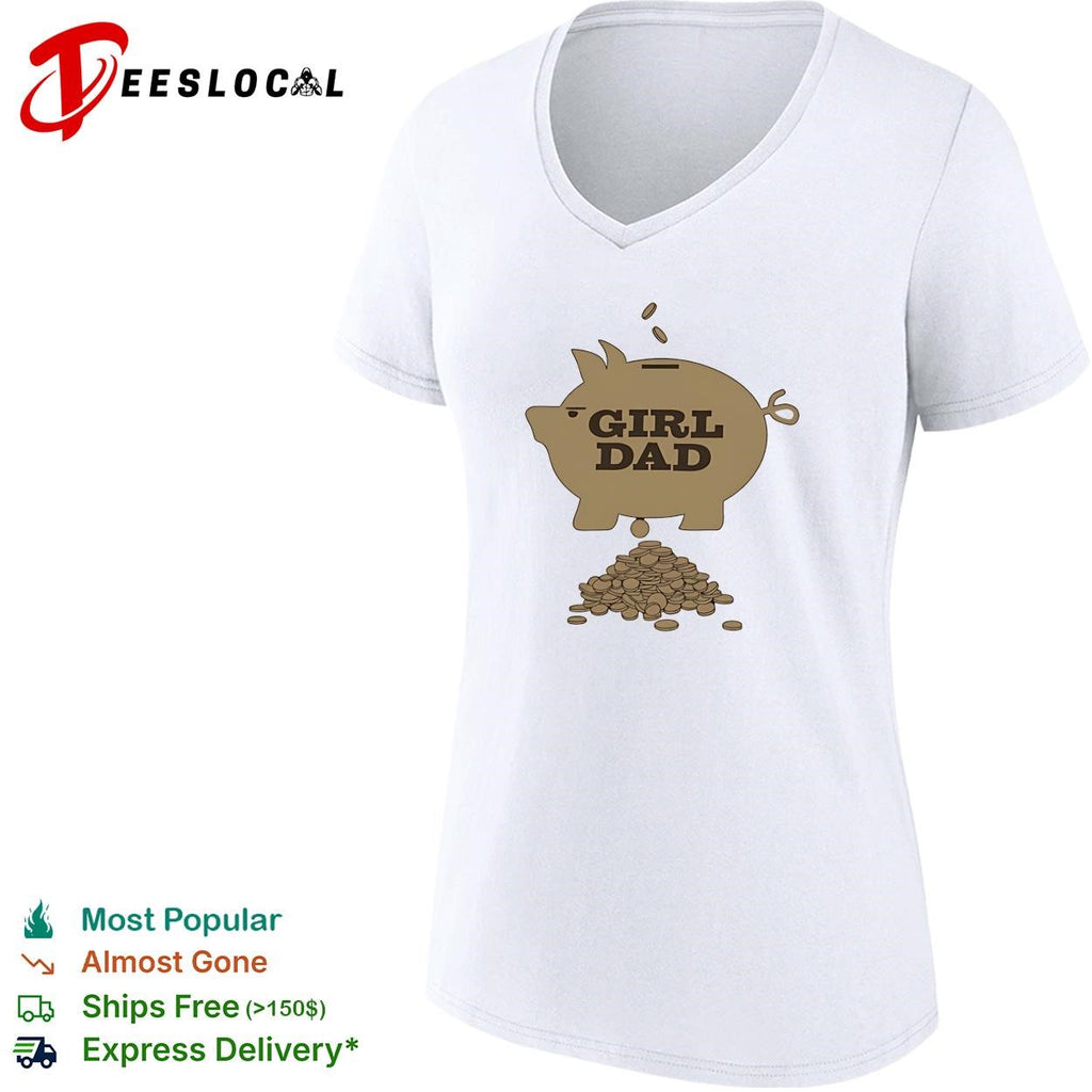 Girl dad piggy bank graphic shirt
