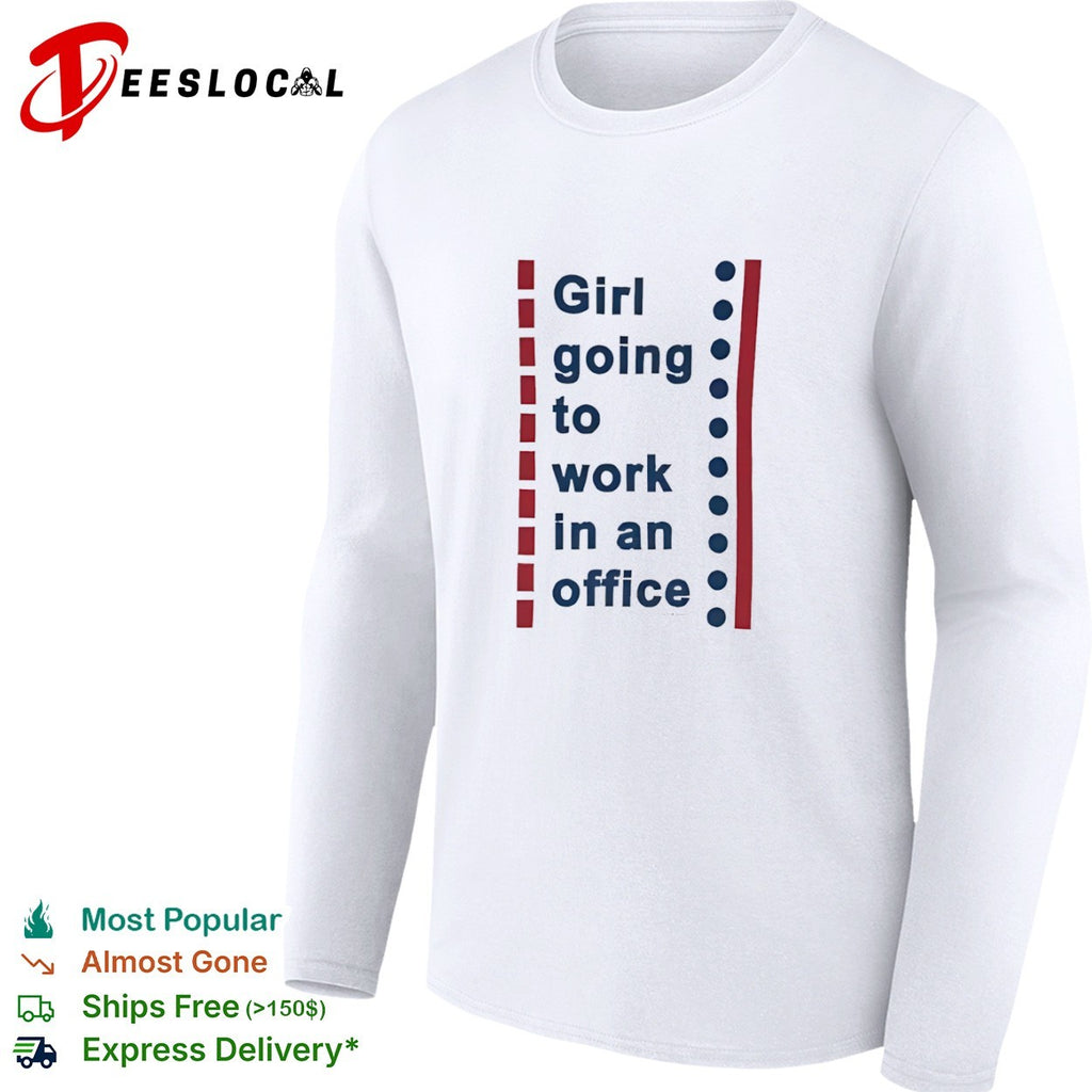 Girl going to work in an office lines shirt