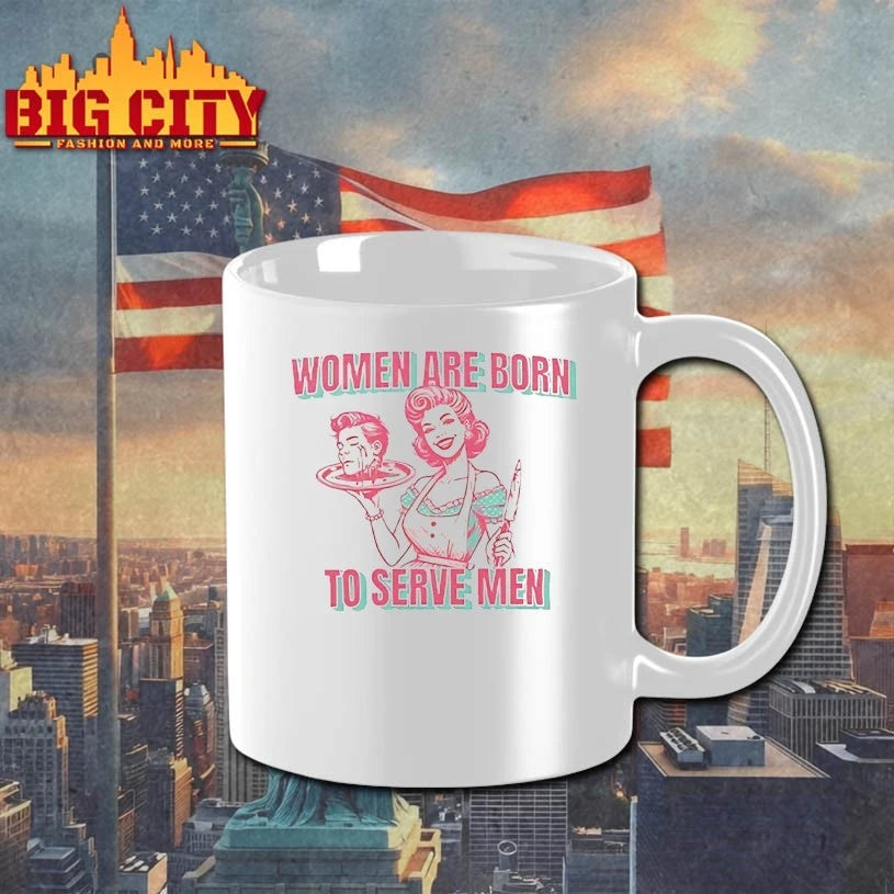 Girl holding a man’s head on a plate women Are Born To Serve Men shirt