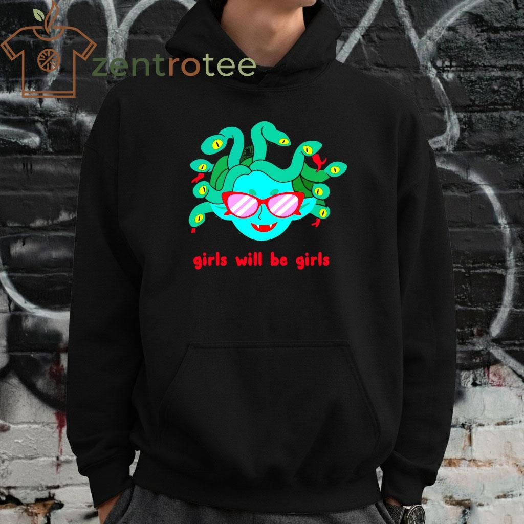 Girl will be girls Medusa head sunglasses cartoon shirt