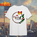 Girls Merry Christmas Wreath shirt
