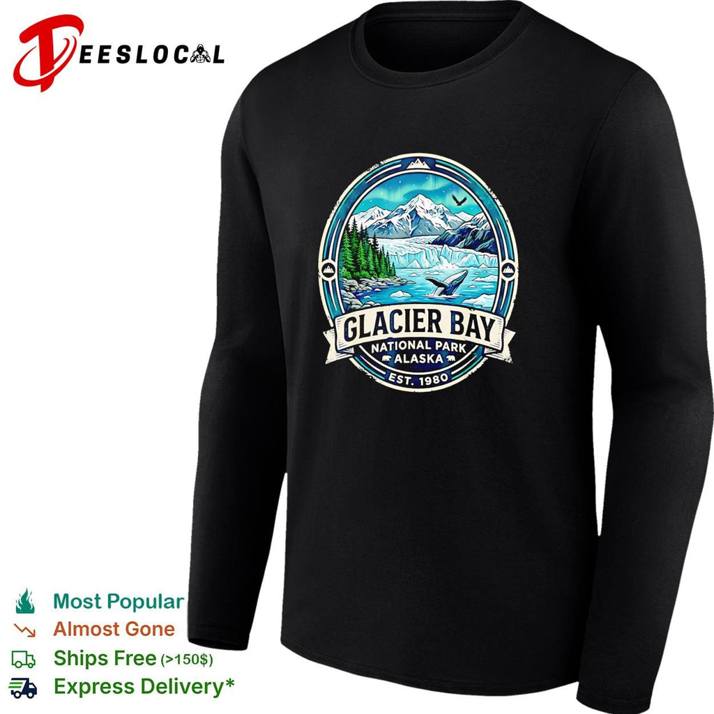 Glacier Bay National Park Alaska whale mountains est 1980 shirt