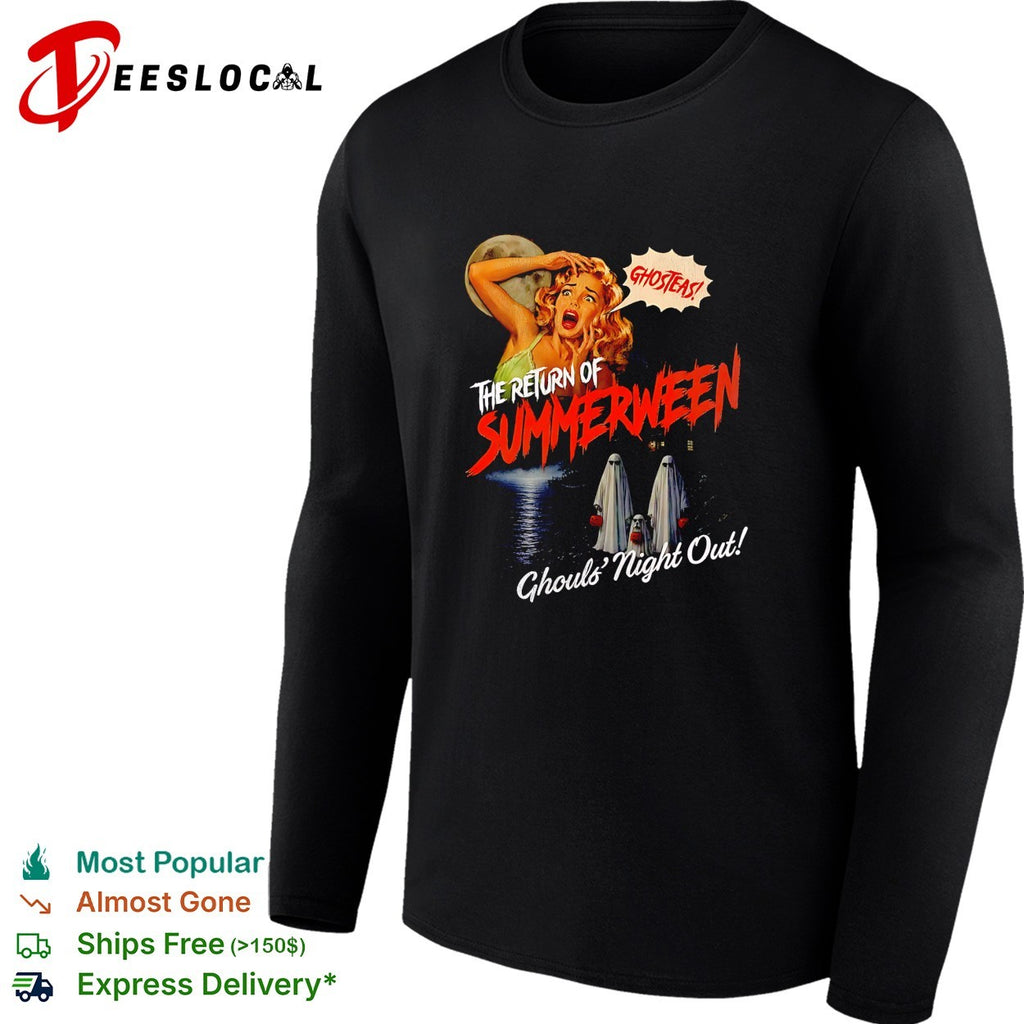 Glam ghost posing return of Summerween ghouls night out shirt